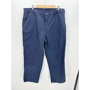 Carhartt Blue Dungaree Fit Carpenter Work Pants Ripstop Mens Cotton Size 40x30